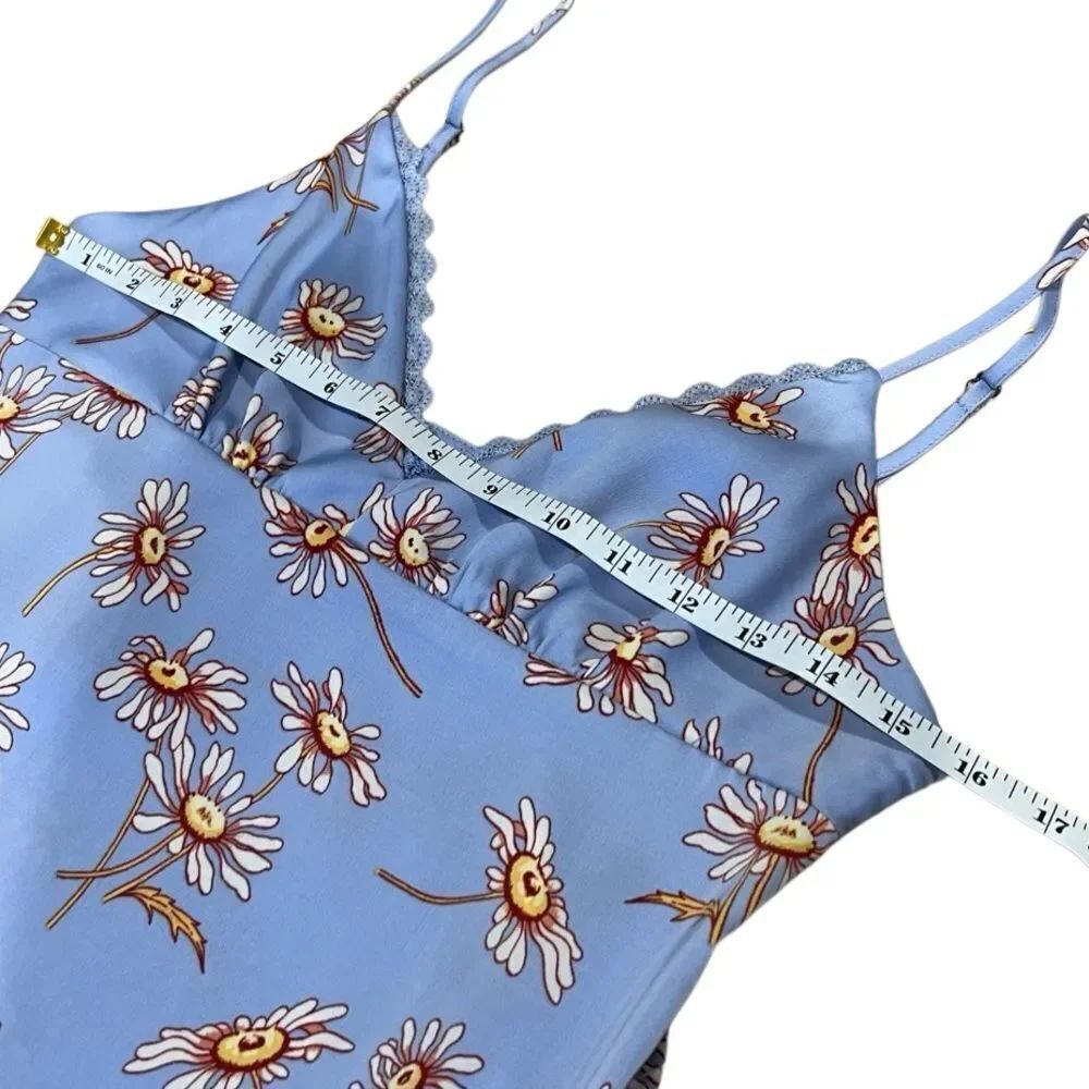 Kimchi Blue Urban Outfitters Satin Mini Floral Dress Size Medium - Picture 15 of 16